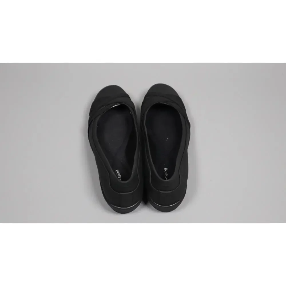 Easy Spirit Acasia Women's Slip On Black Loafers Flats Size 8 W Wide Leather